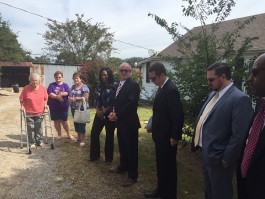 Bobby Goode, TN Director of USDA Rural Development, and Arlisa Armstrong of Rural Development at the home of Dorothy Cordle in Brighton