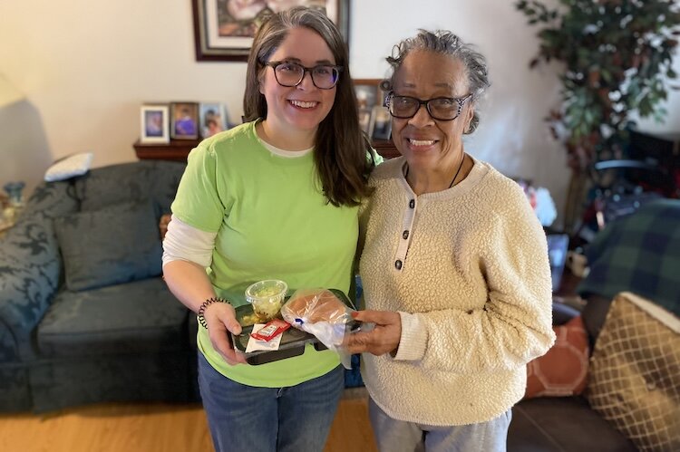 Laura McCracken, meals client, with volunteer Leigh Craft of MIFA.