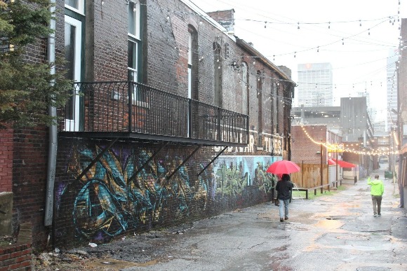 The Wonder Cowork Create balcony extends over Floyd Alley. (Eric Clausen)