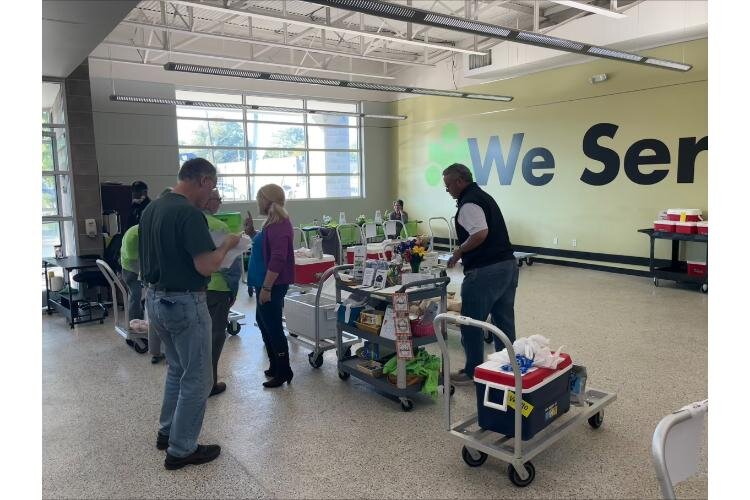 Volunteers and MIFA staff work together to get the food delivered to homes  Monday through Wednesday and to 14 area congregate sites Monday through Friday. 