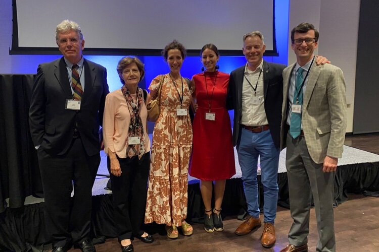 Olmsted Award winner Ward Archer (left) with Lissa Thompson, Lauren Taylor, Sarah Houston, Adrian Smith, and Cameron Yates at this year's TNASLA Conference in Memphis.